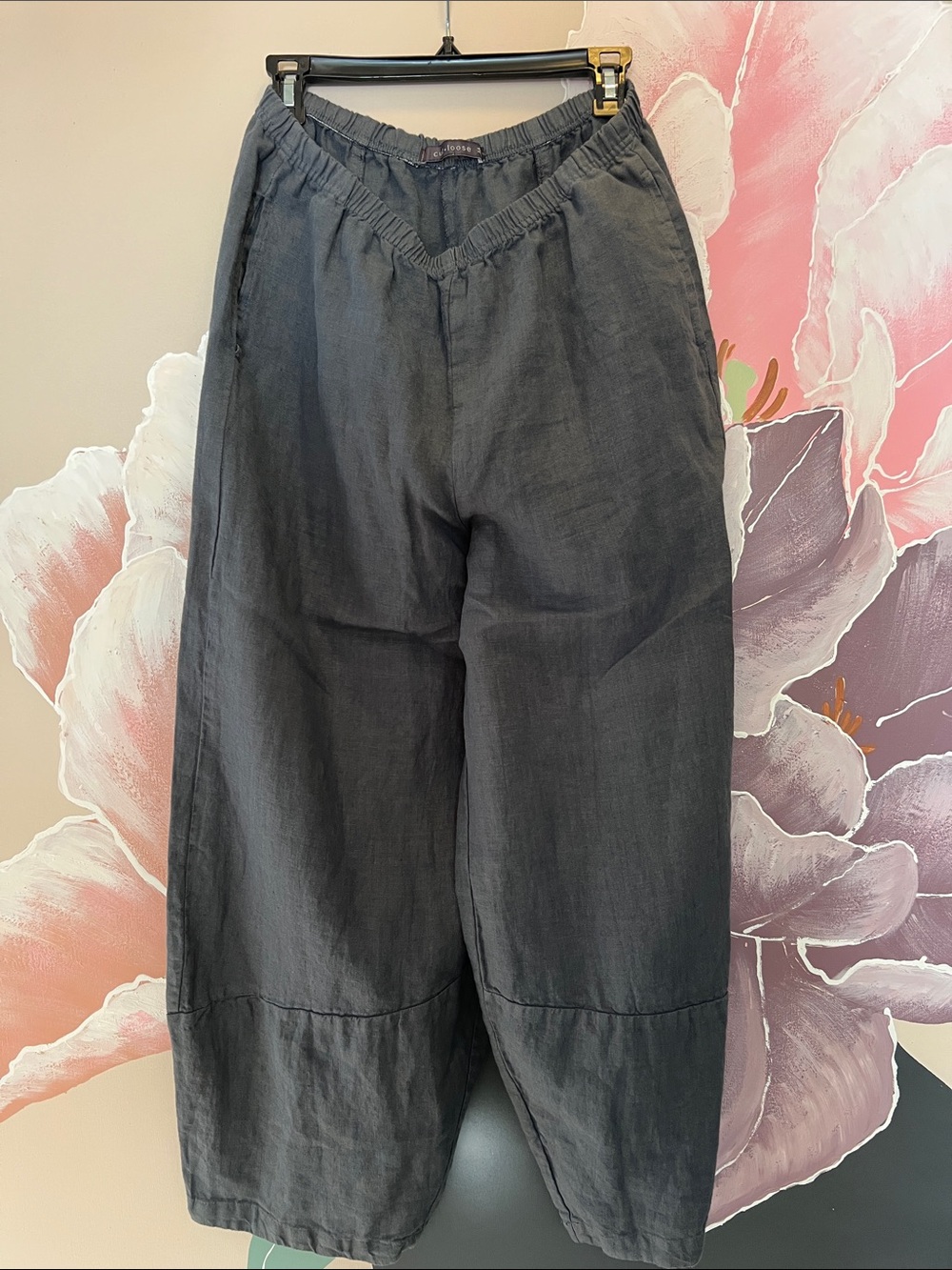 Women’s Casual Wide-Leg Linen Pants - Charcoal